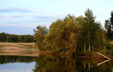 Fototapeta na wymiar Summer pond. Altai region. Russia
