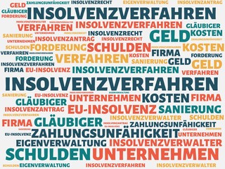 Obraz premium INSOLVENZVERFAHREN - Bilder mit Wörtern aus dem Bereich Insolvenz, Wort, Bild, Illustration