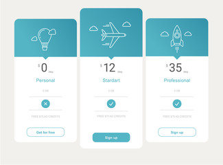 vector price table template design