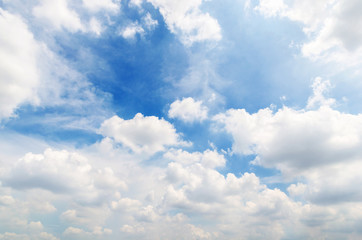 blue sky with cloud on the mid day, sky make feel to freedom in world wide.