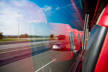 podróż autobusem widok z okna © Przemysaw