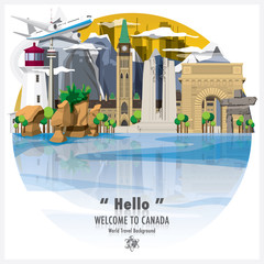 Canada Landmark Travel And Journey Background Vector Design Template