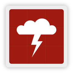 Red Icon Schaltfläche - Gewitterwolke