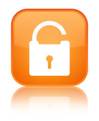 Unlock icon special orange square button