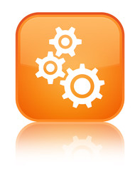 Gears icon special orange square button