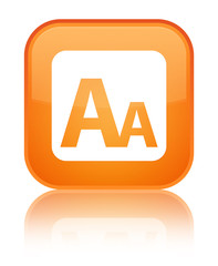 Font size box icon special orange square button