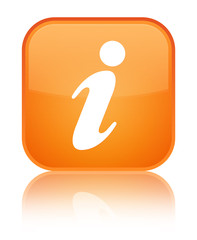 Info icon special orange square button