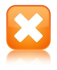 Cancel icon special orange square button