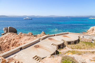 Archipelago of La Maddalena, Italy. Old Artillery Battery