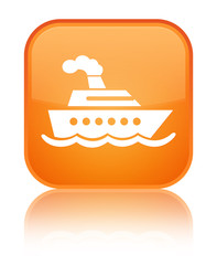 Cruise ship icon special orange square button
