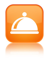 Food dish icon special orange square button