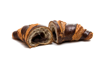 Chocolate croissant isolated
