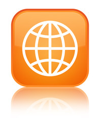 World icon special orange square button