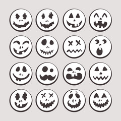 Set of Graphic Emoticons. Collection of Emoji. Smile icons. Isolated vector illustration on white background