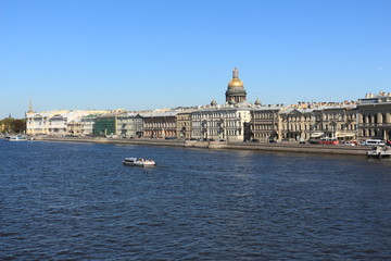 Russia, St. Petersburg, the embankment of the Neva River