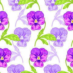 Seamless vector pattern with flowers