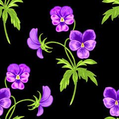 Seamless vector pattern with flowers