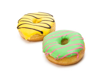 Donuts in glaze isolated