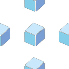 Abstract seamless 3d cubes pattern