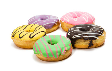 Donuts in glaze isolated