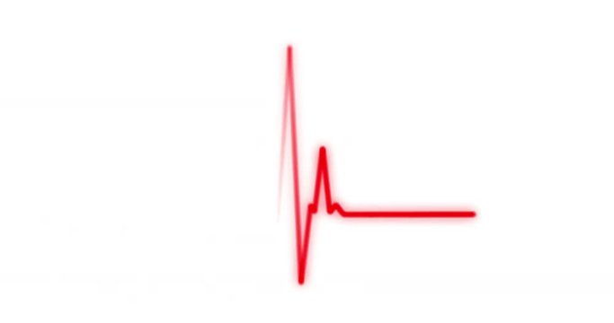 Ekg -  electrocardiogram: Heartbeat Monitor in Glowing Red as 4k Rendered Animation Footage.