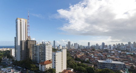 Fototapeta na wymiar Urban social contrast in the city Salvador Bahia Brazil
