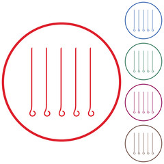 Skewers set icon