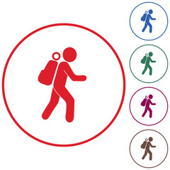 Hiking icon illustration