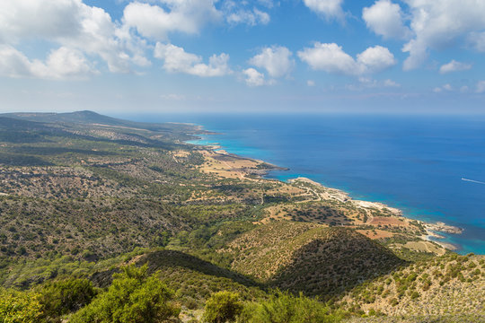 View of the coast of the peninsula of Akamos, Cyprus