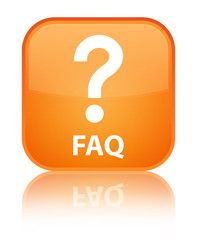 Faq (question icon) special orange square button
