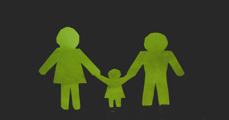 Cutout of a paper family