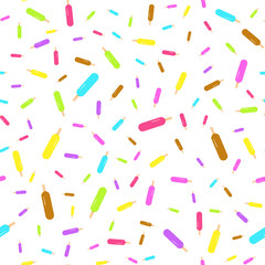 Ice cream icon seamless pattern with different size.