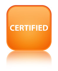 Certified special orange square button