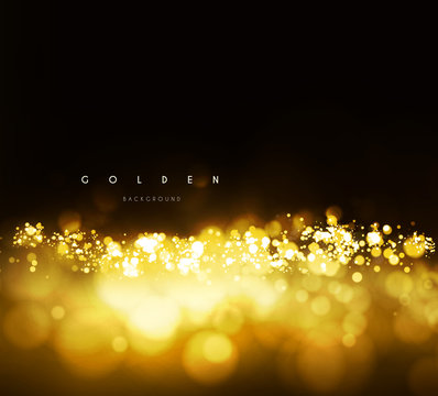 Gold background with bokeh. Golden jewelry vector illustration