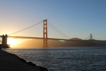 golden gate bridge at sunset