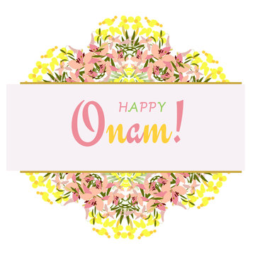 Holiday greetings illustration of Onam background