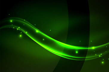 Obraz premium Vector glowing wave, smoke
