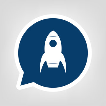 Sprechblase start-up Rakete