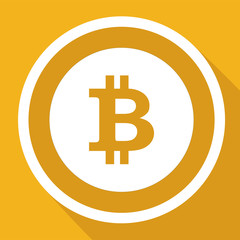 Bitcoin symbol in flat design. Coin symbol Electronic currency. Vector image.