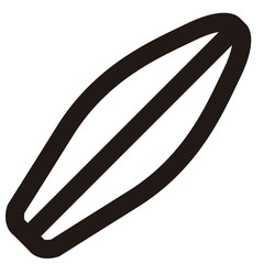 Isolated surfboard outline