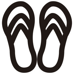 Isolated sandals outline