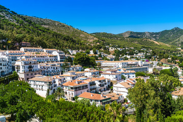 Mijas, Spain, June 28 2017: View on the White town of Fijas in the south of Spain