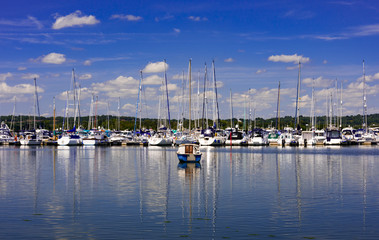 Fototapeta na wymiar Old boats in Poole Harbour
