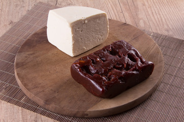 Brazilian Goiabada Cascao. Guava dessert with cheese