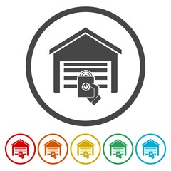 Automatic garage door icons set