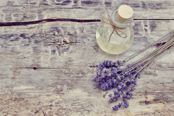 Obraz na płótnie Canvas Natural Ingredients for Homemade Body Lavender Salt Scrub Soap Oil Beauty Concept