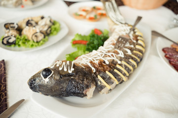 European cuisine table served
