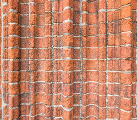 Nahaufnahme einer alten Backsteinmauer