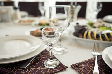 European cuisine table served