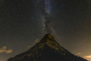 Milky Way aligned on top of the Moleson in Switzerland
